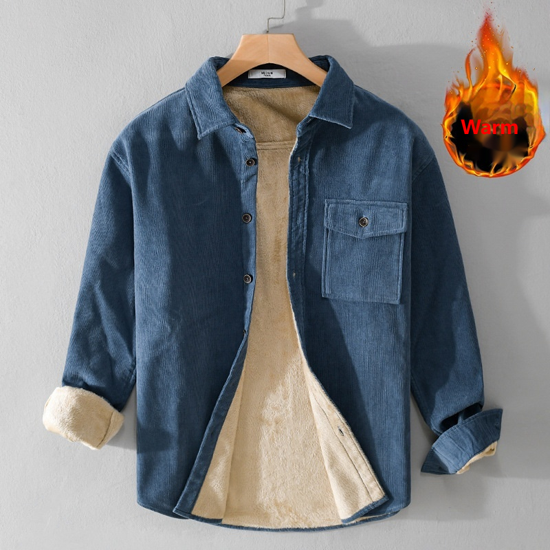 Flannel Shirt Lined - 남성 코듀로이 셔츠 재킷 헤비웨이트 겨울