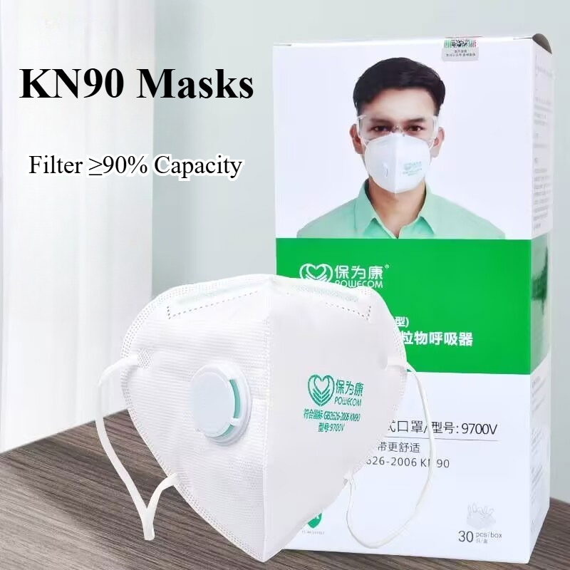 Earmuffs Foldable - 30/60/90pcs Cubreboca 통기성 밸브 접이식 마스크