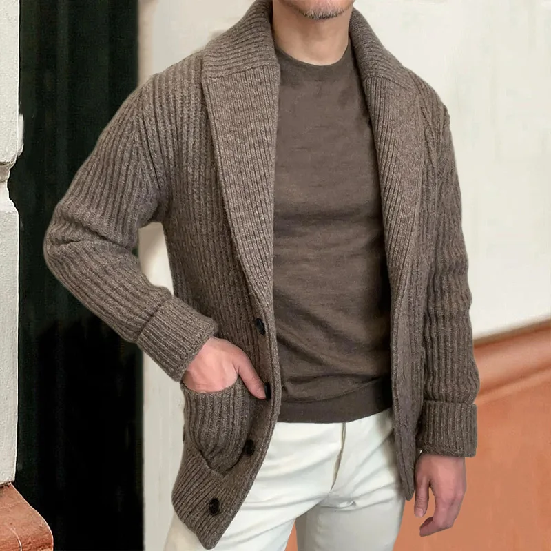남성용 스웨터 카디건 라펠 긴 소매 레트로 버튼 클로저 - Down Jacket Packable 리뷰 및 가격