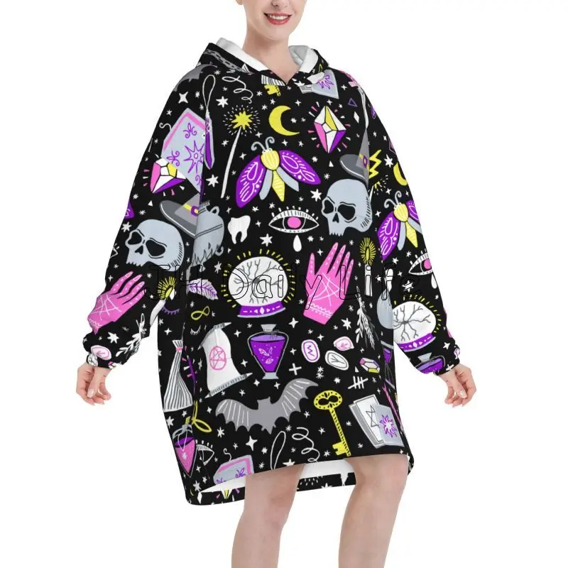Magic Witchy Goth 대형 담요 후드 여성  - Sherpa Hoodie Fleece 리뷰 및 가격