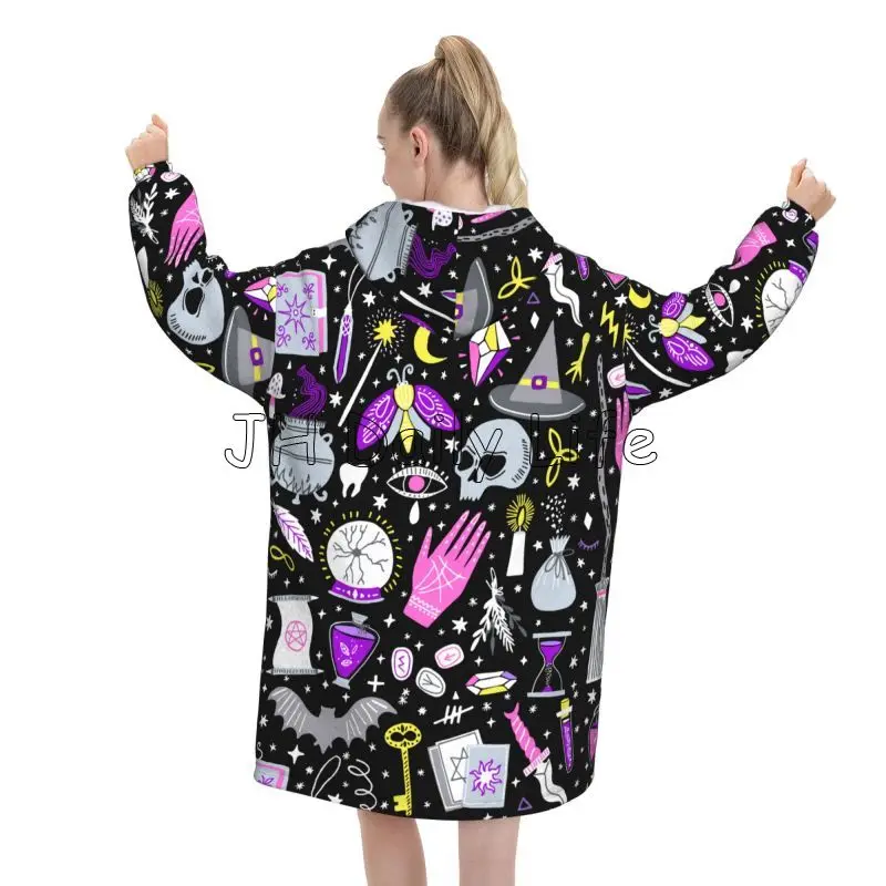 Magic Witchy Goth 대형 담요 후드 여성  - Sherpa Hoodie Fleece 리뷰 및 가격