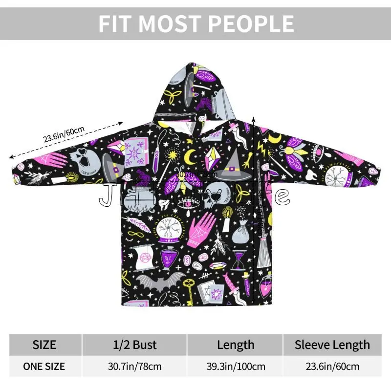Magic Witchy Goth 대형 담요 후드 여성  - Sherpa Hoodie Fleece 리뷰 및 가격
