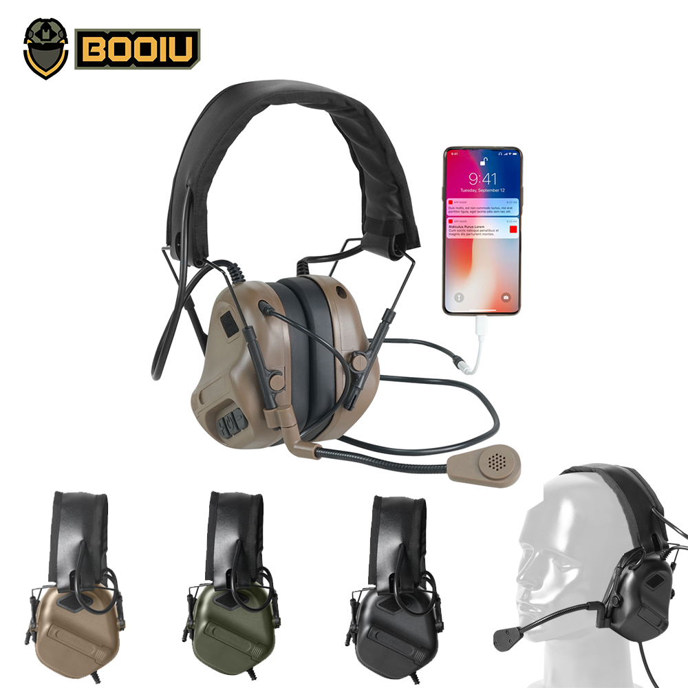 BOOIU 전술 전자 슈팅 헤드셋 3.5mm 인터페이스 - Earmuffs Foldable 리뷰 및 가격