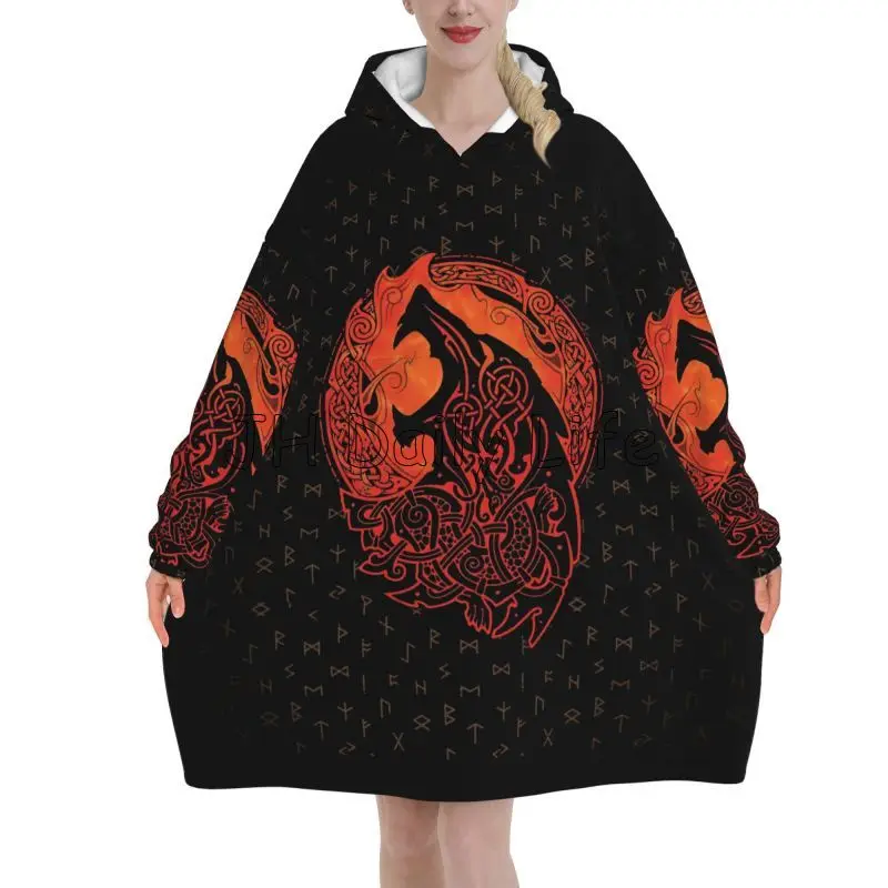 Viking Wolf Knot Fenrir 웨어러블 후 - Sherpa Hoodie Fleece 리뷰 및 가격