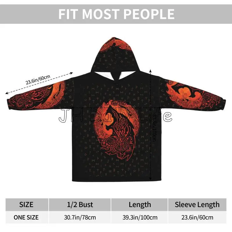 Viking Wolf Knot Fenrir 웨어러블 후 - Sherpa Hoodie Fleece 리뷰 및 가격