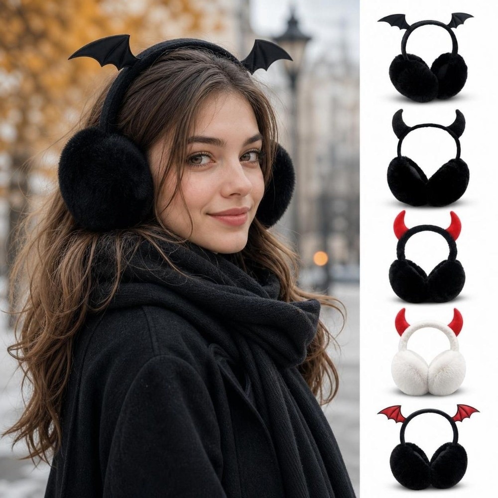 고딕 접이식 귀마개 악마 뿔 박쥐 날개 할로윈 코스프레 - Earmuffs Foldable 리뷰 및 가격
