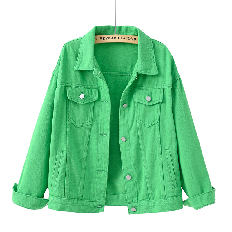 솔리드 짧은 여성 데님 코트 봄 가을 여성 느슨한 청바 - Down Jacket Packable 리뷰 및 가격